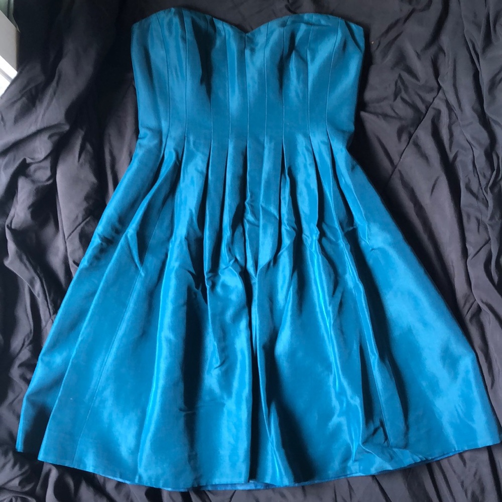 Teal J Crew Mini Strapless Dress